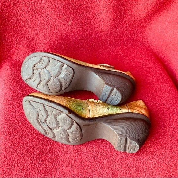 SOCOFY Sz 38 Funky Heel Yellow Green Perforated Laser Cut Mary Jane Style Shoes - Picture 7 of 10